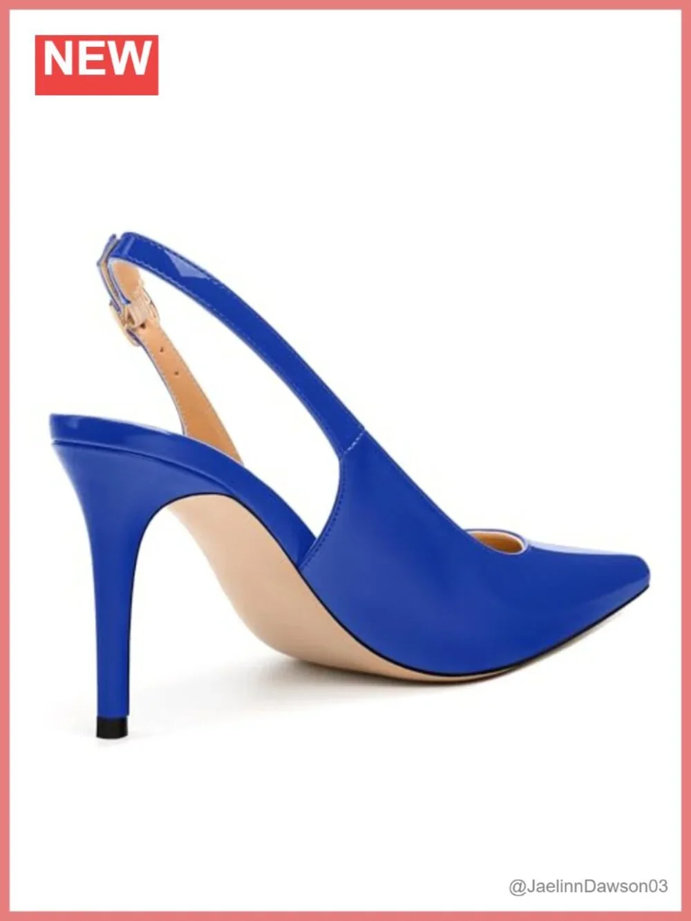 Women's Slingback Pumps Pointed Toe Stiletto High Heels Patent Shoes with
